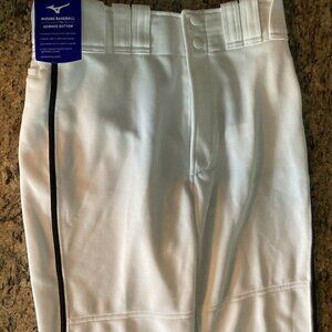 Adult New, Small Mizuno White Baseball Pants